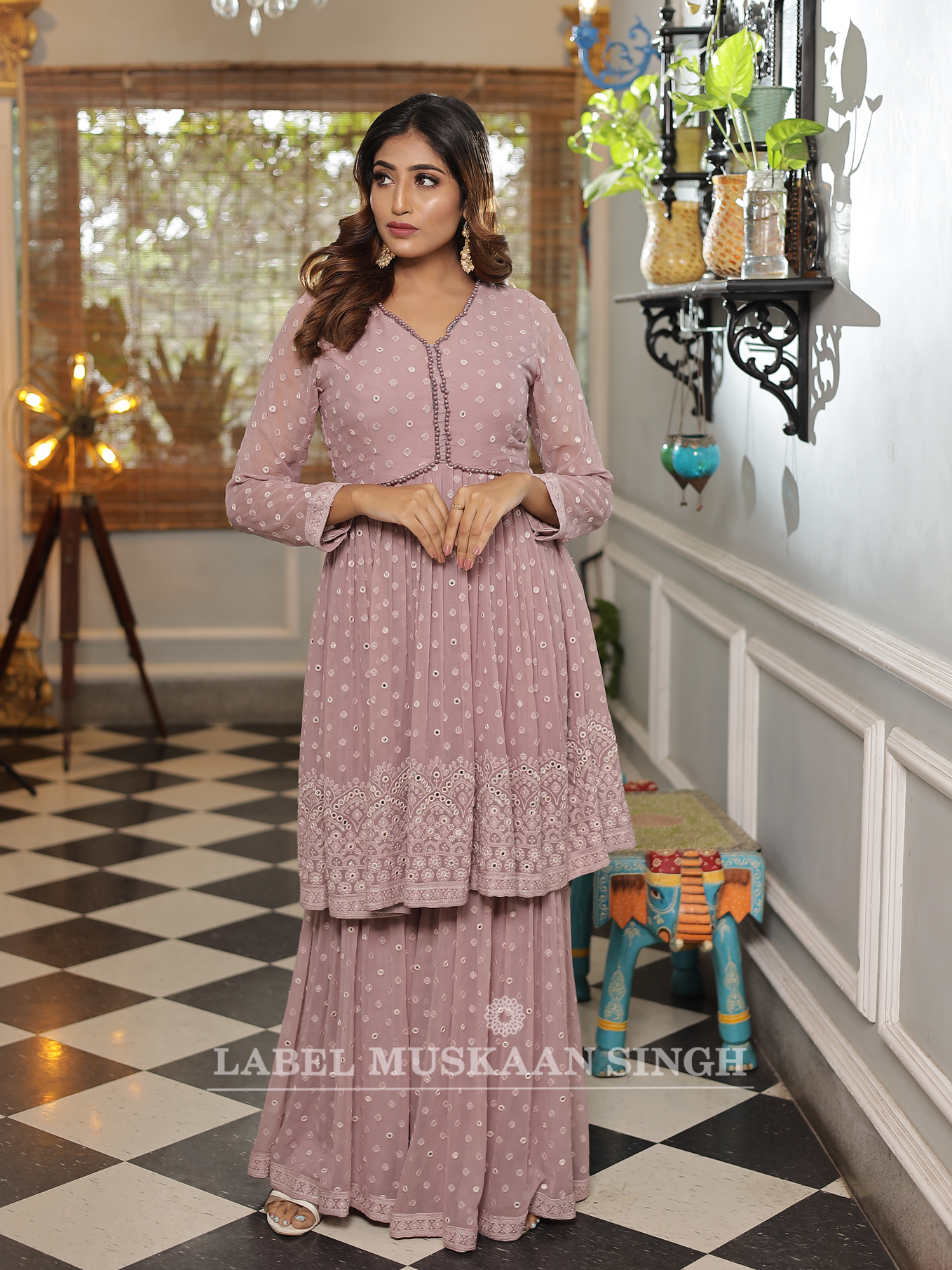 Beige Sharara Set