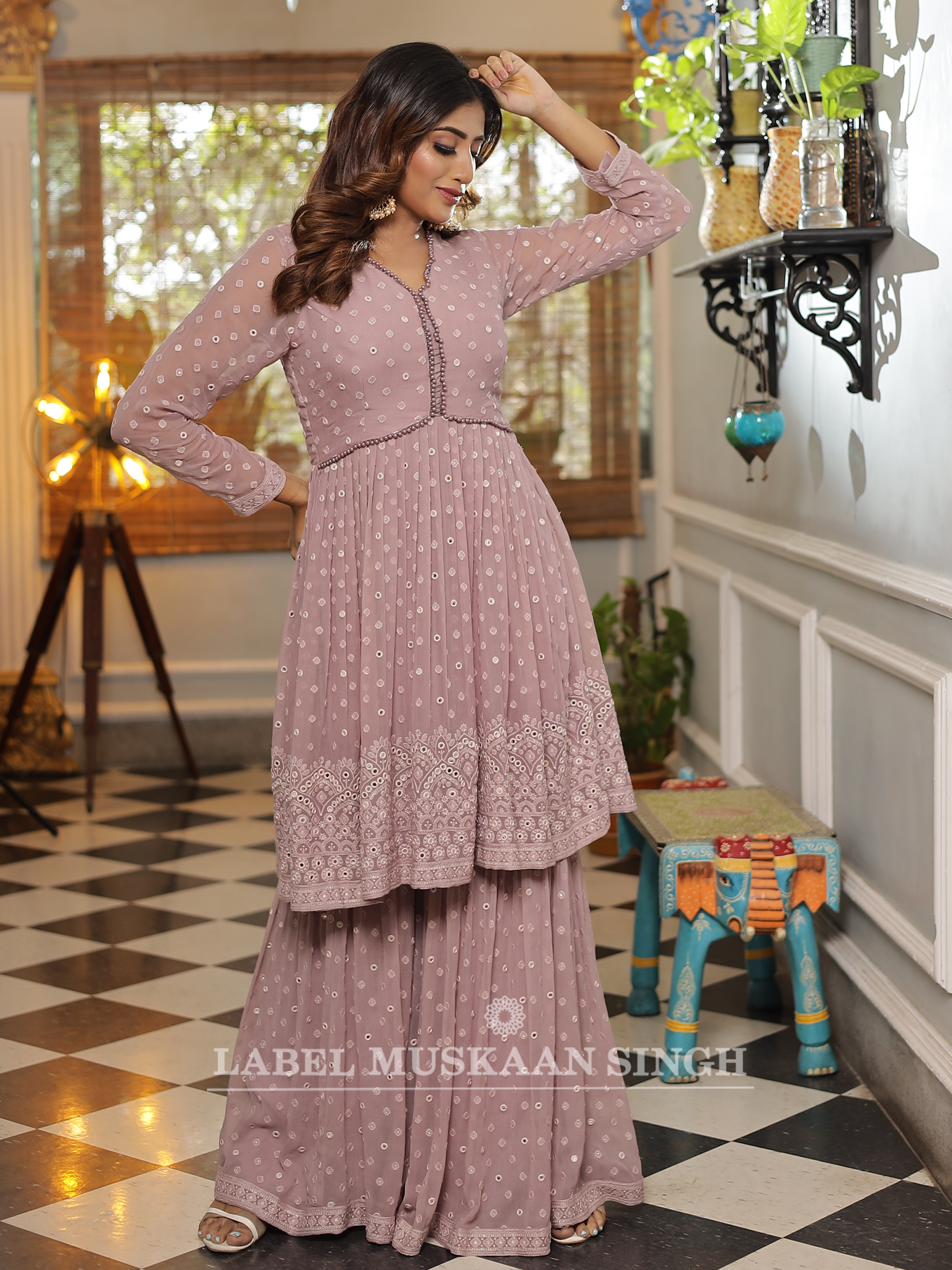 Beige Sharara Set