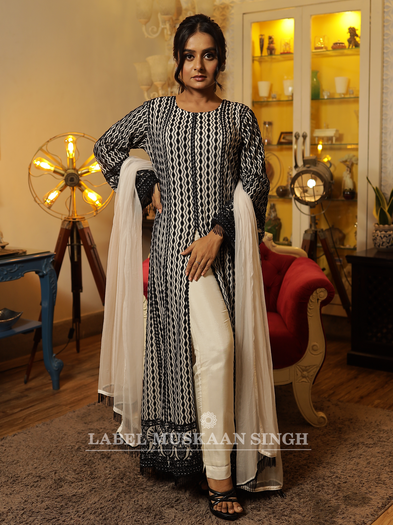 Black & White Kurta set