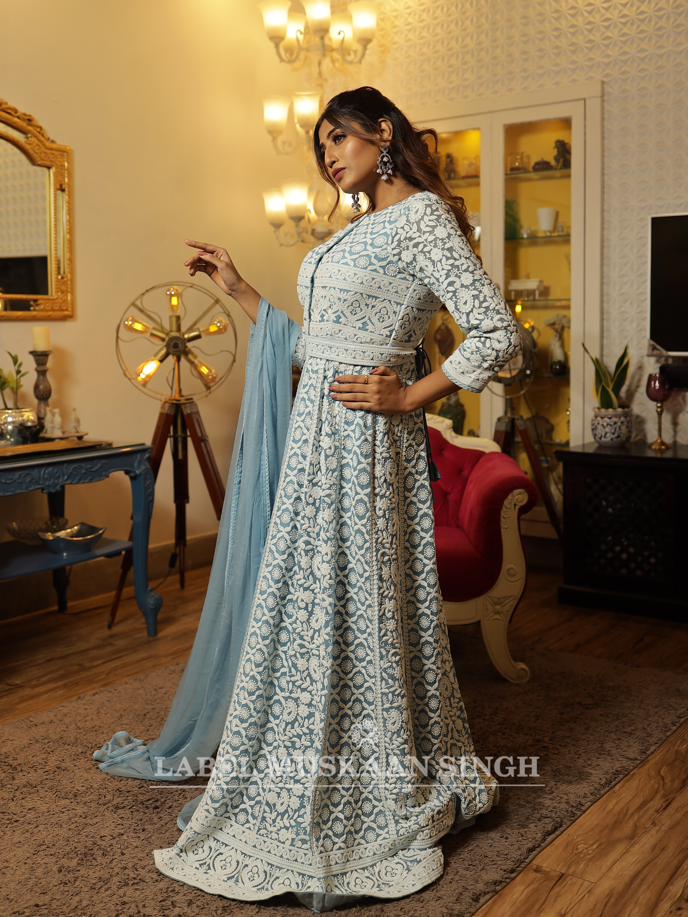 Blue Anarkali Gown