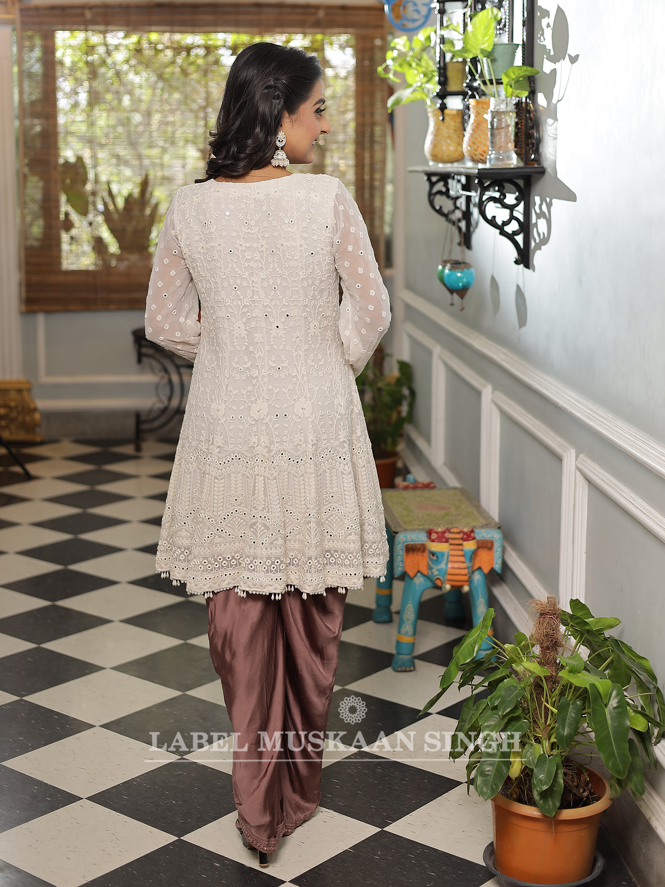 Chikankari Kurta with Dhoti Set