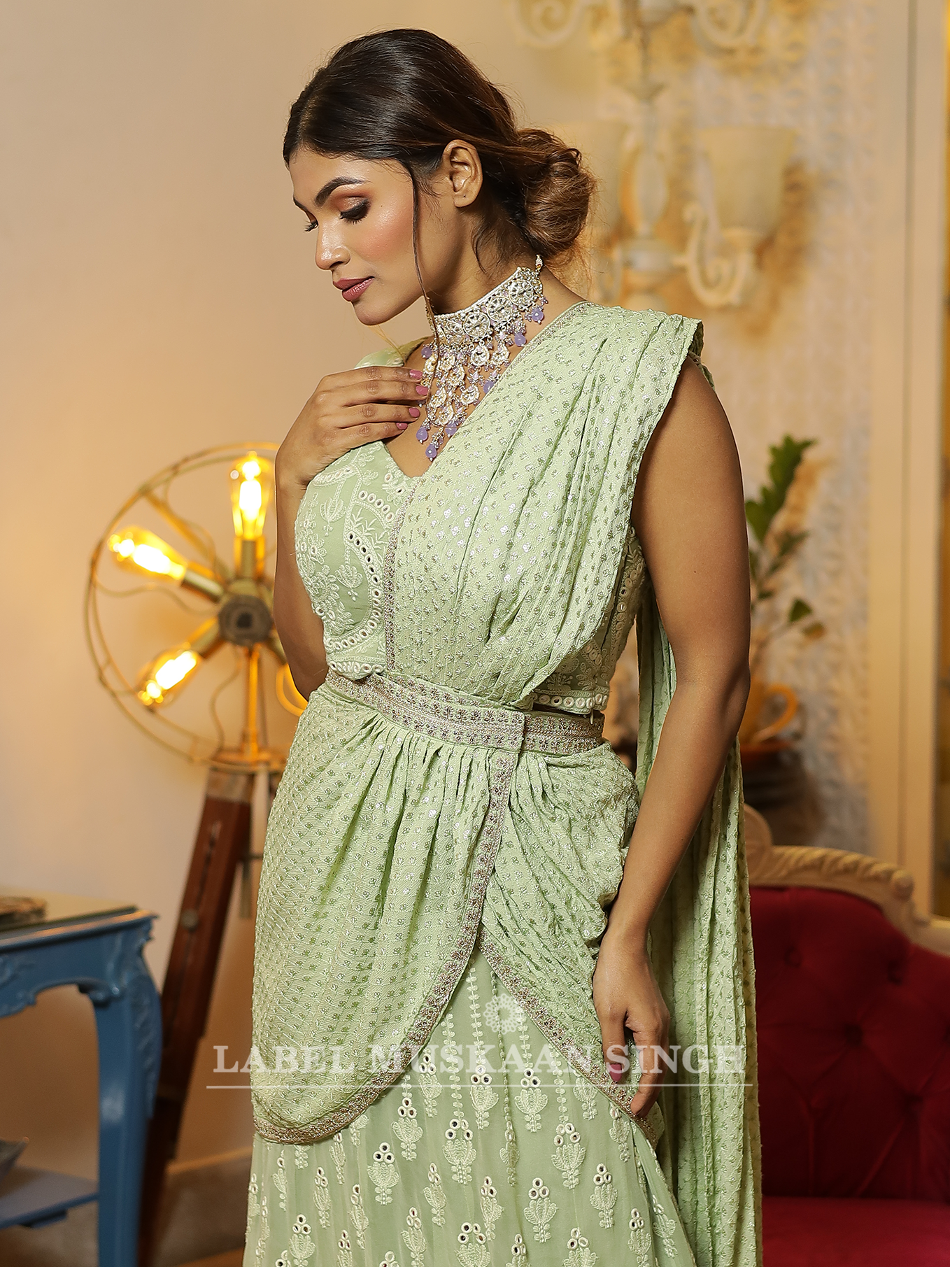Draped Skirt Set
