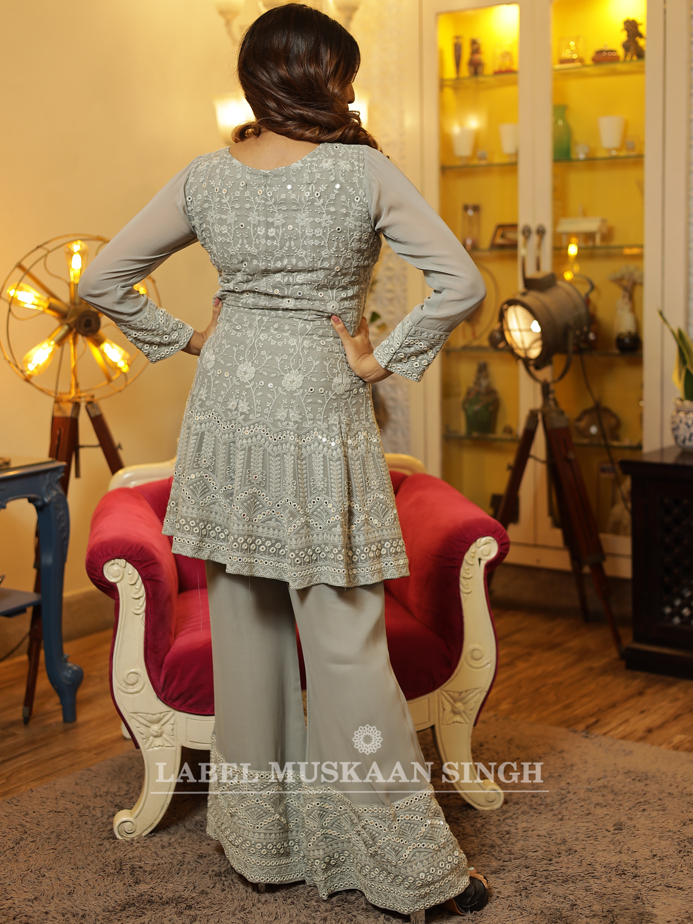 Grey Kurta and Palazzo set