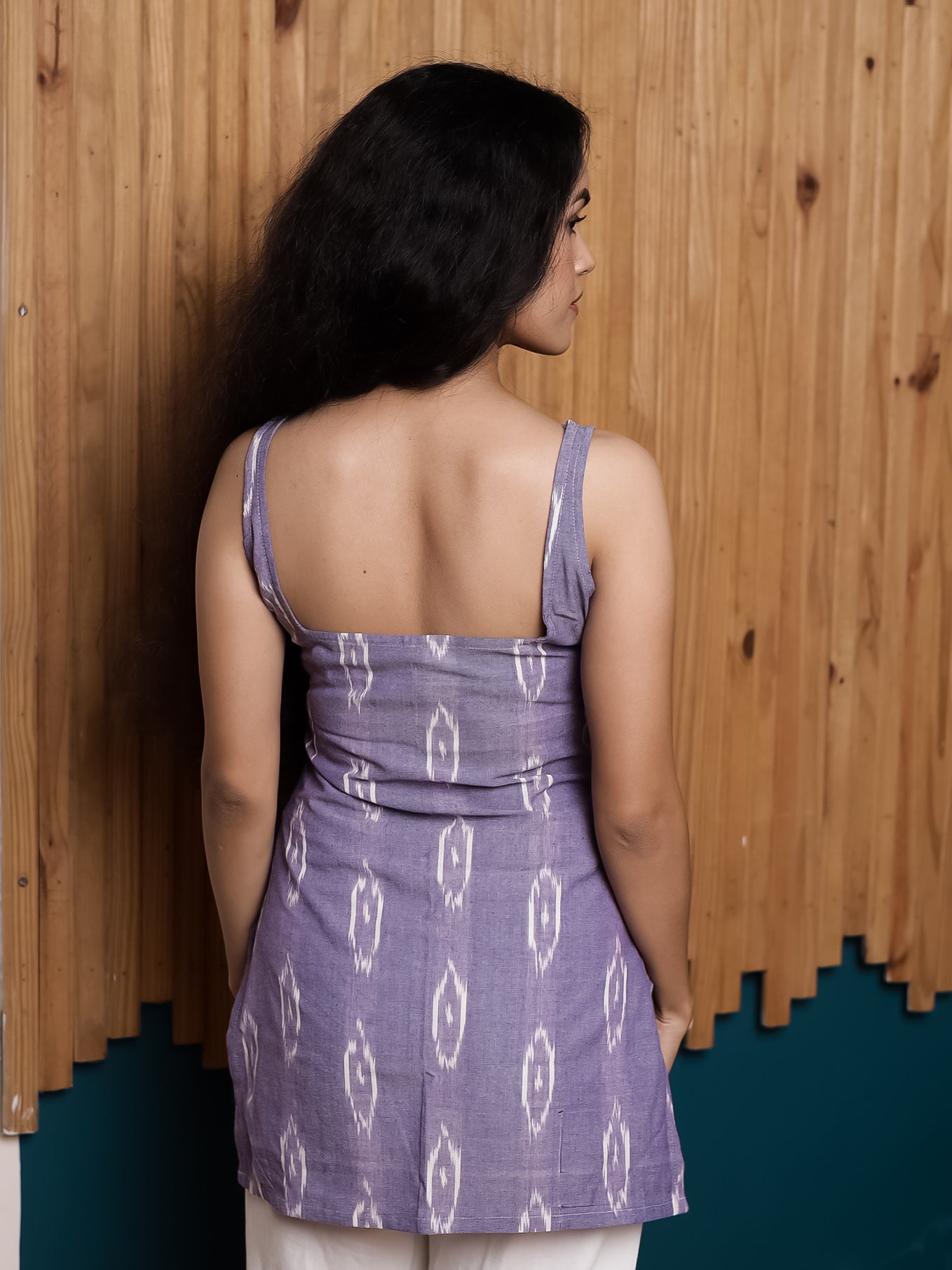 Aira Lavender Ikat Print Short Kurti