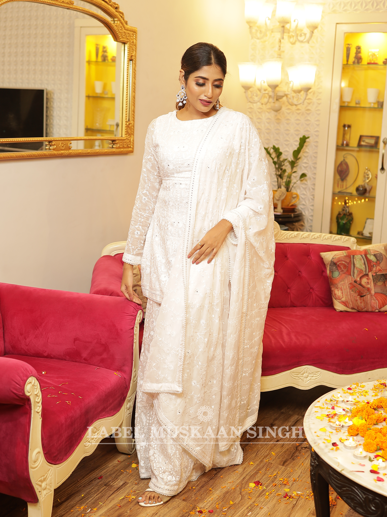 White Chikankari Kurta set