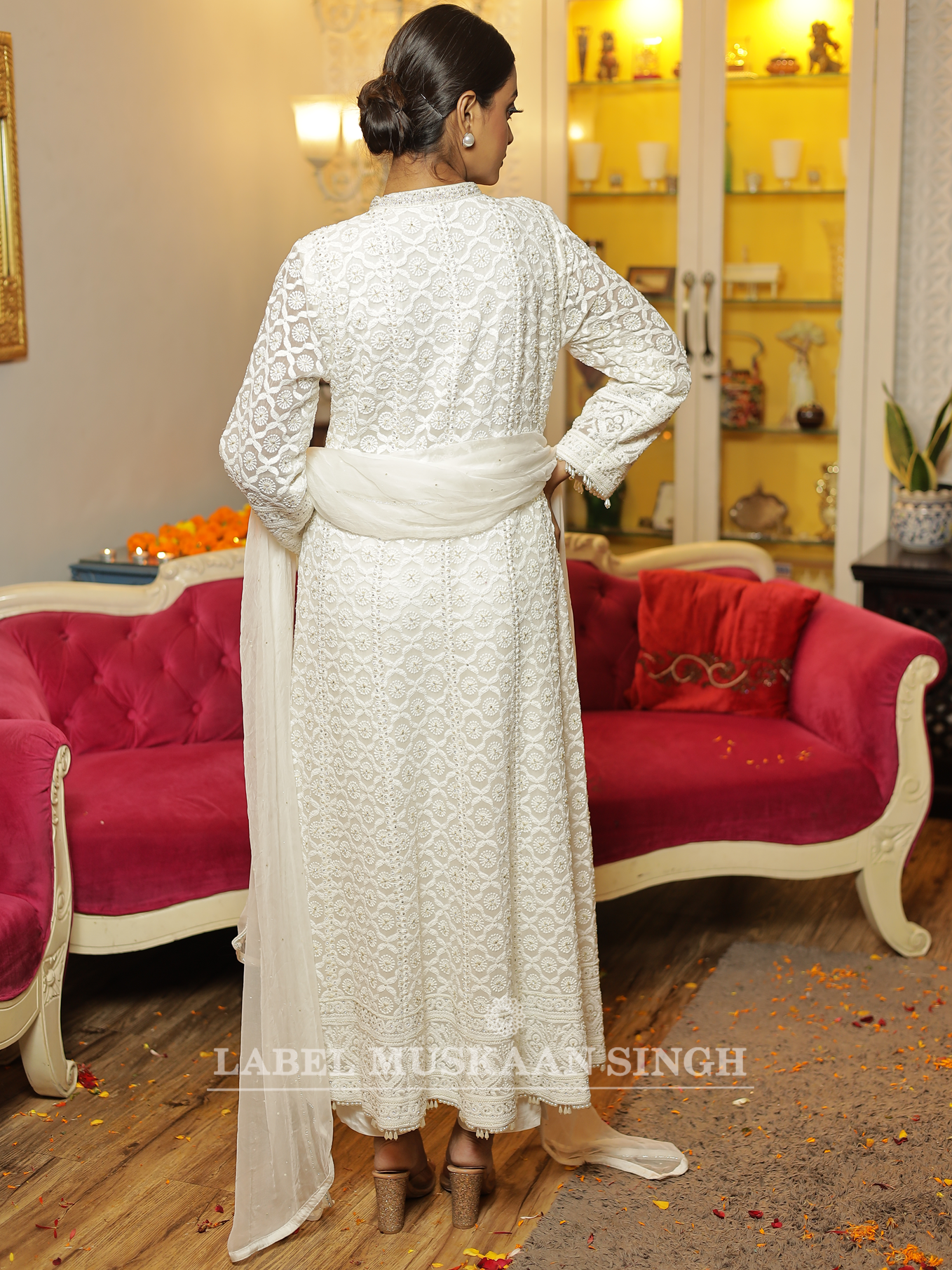 White Hand Embroidered Kurta
