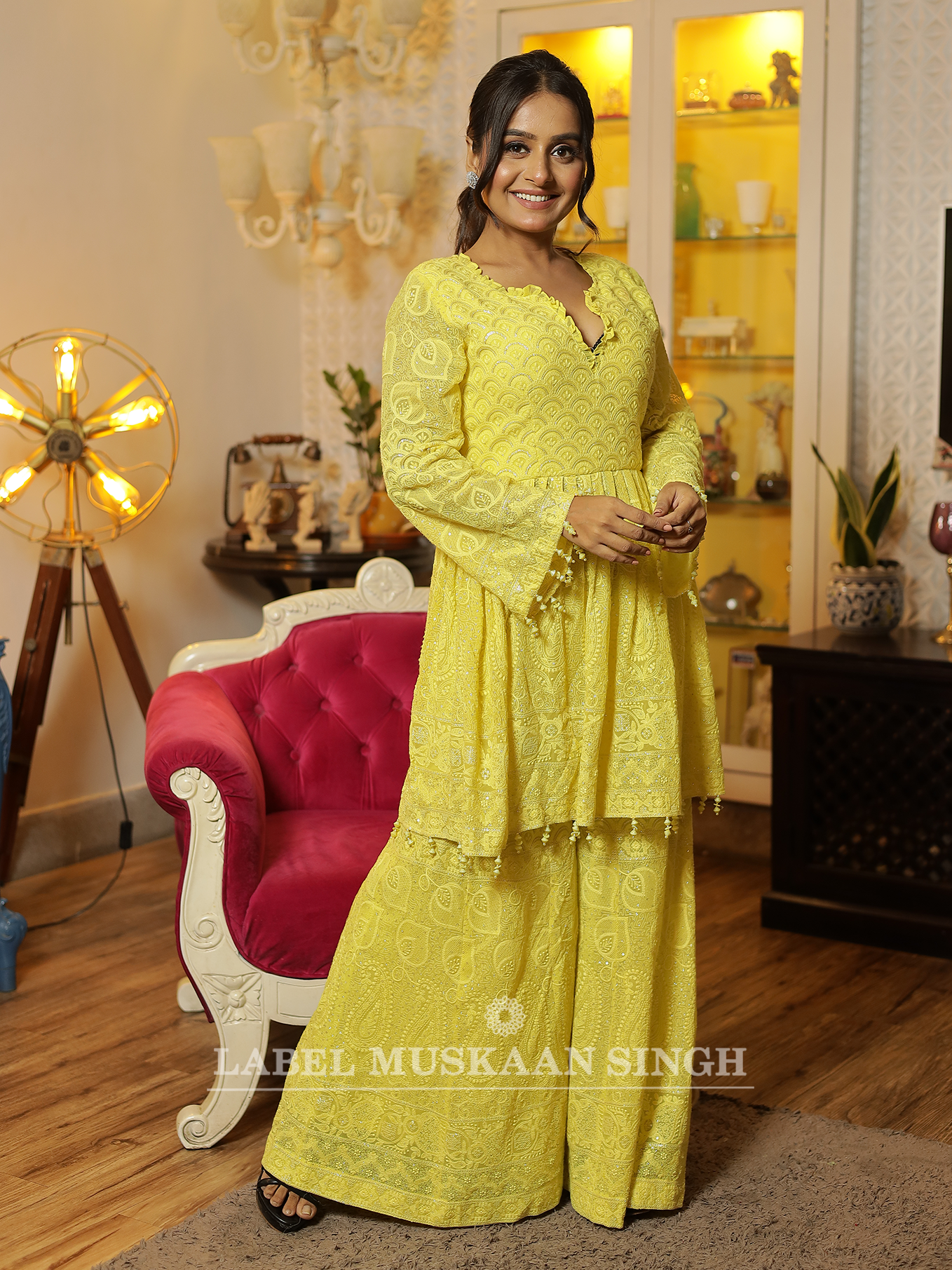 Yellow Chikankari Kurta Set
