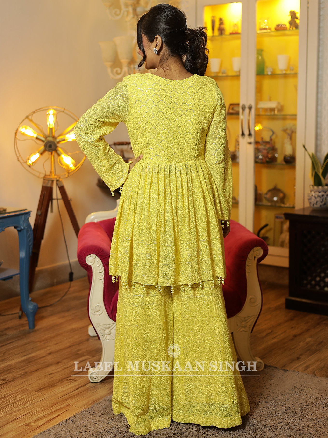 Yellow Chikankari Kurta Set