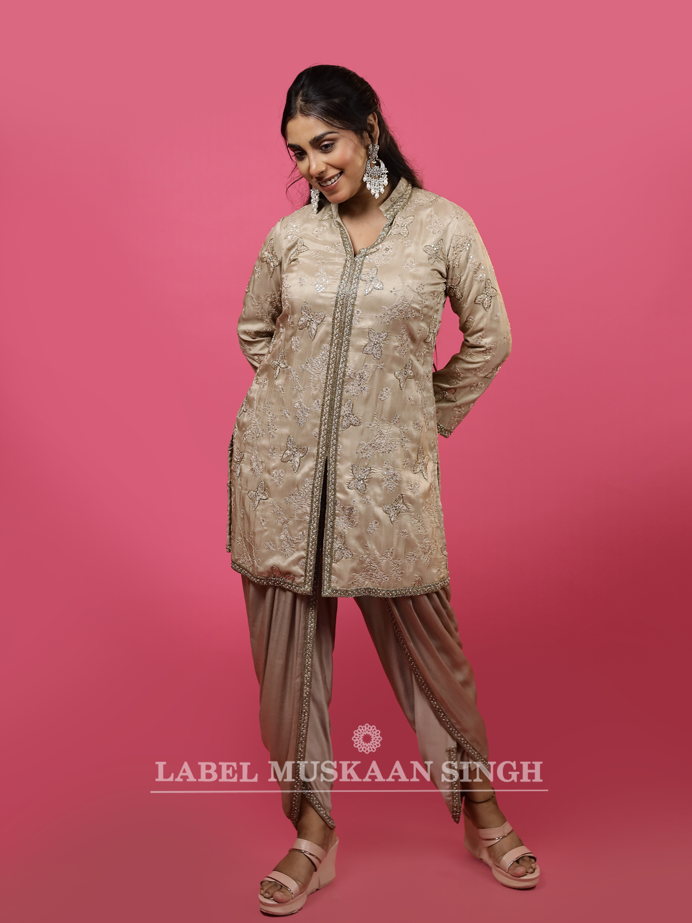 Hand Embroidered kurta & Dhoti set