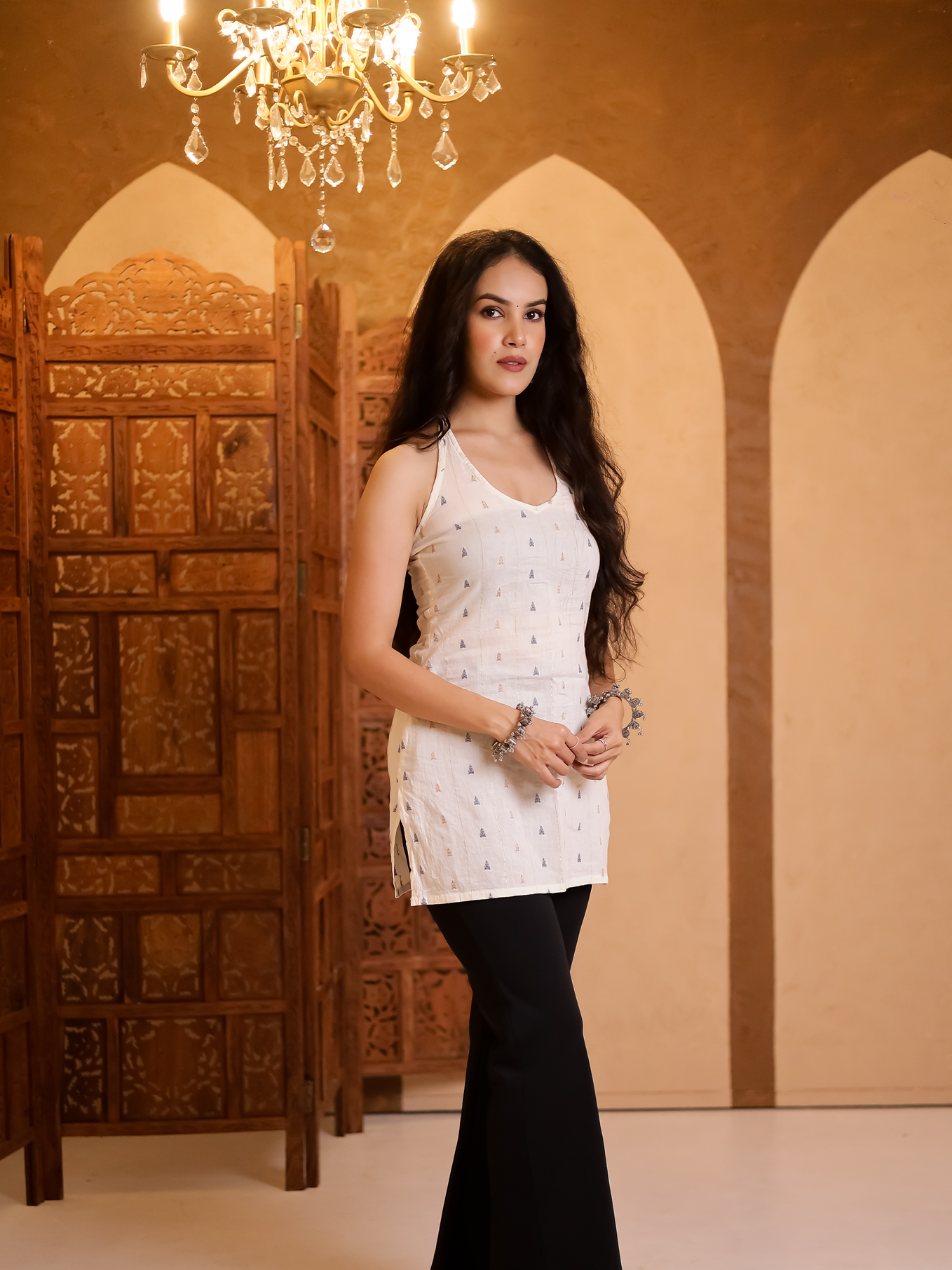 Noor Ivory Short Kurti