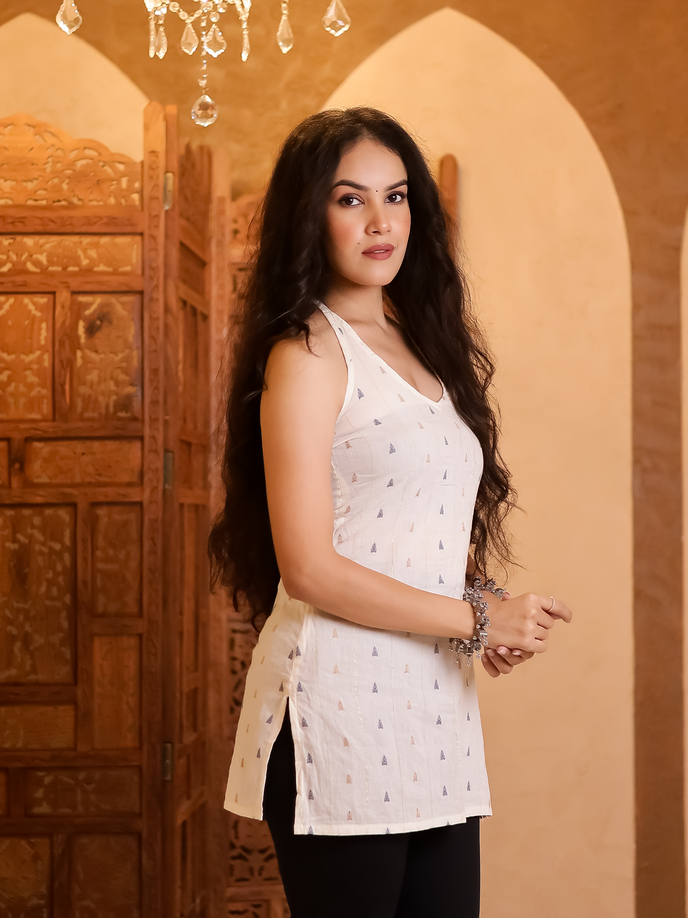 Noor Ivory Short Kurti
