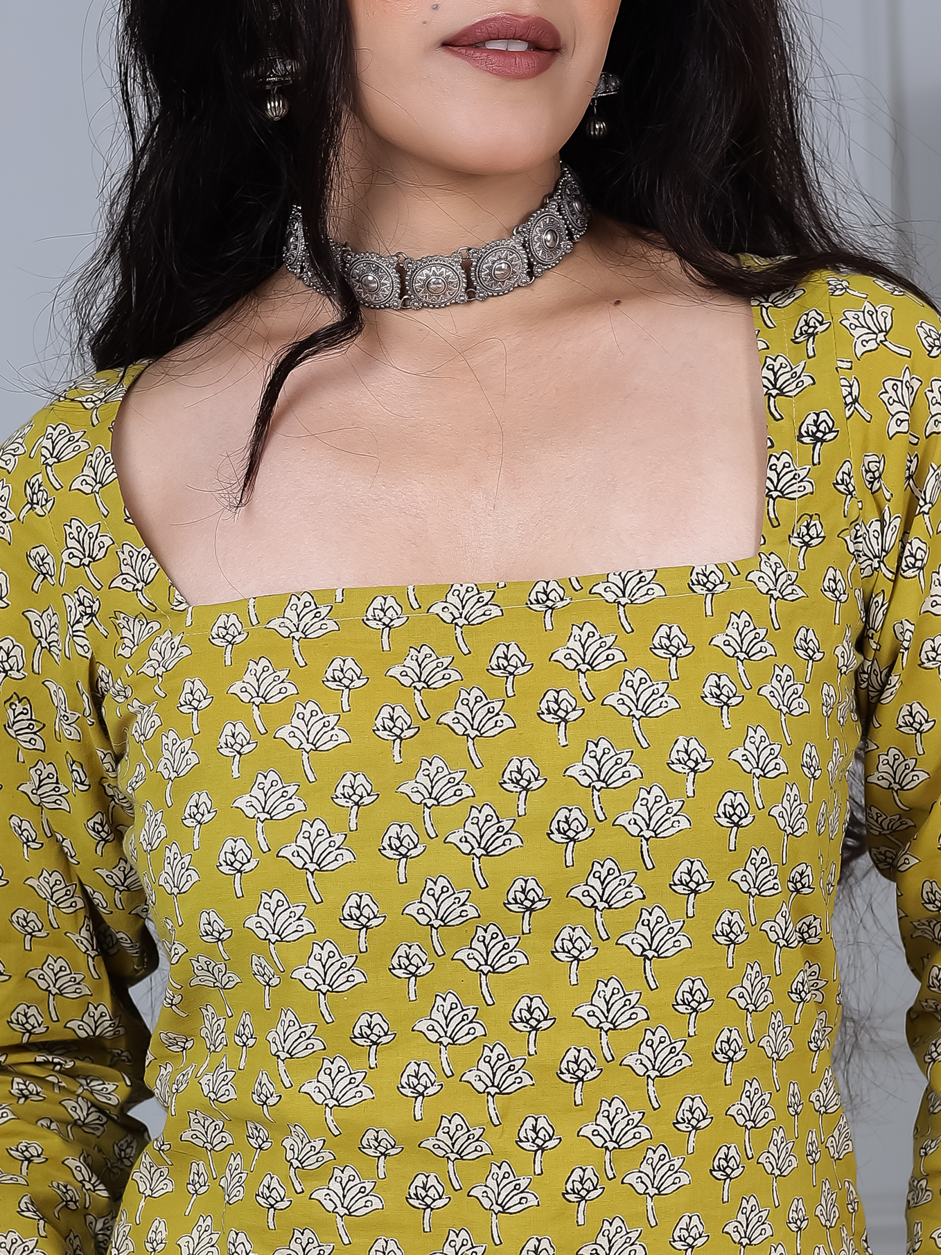 Sunehri Yellow Printed Short Kurti