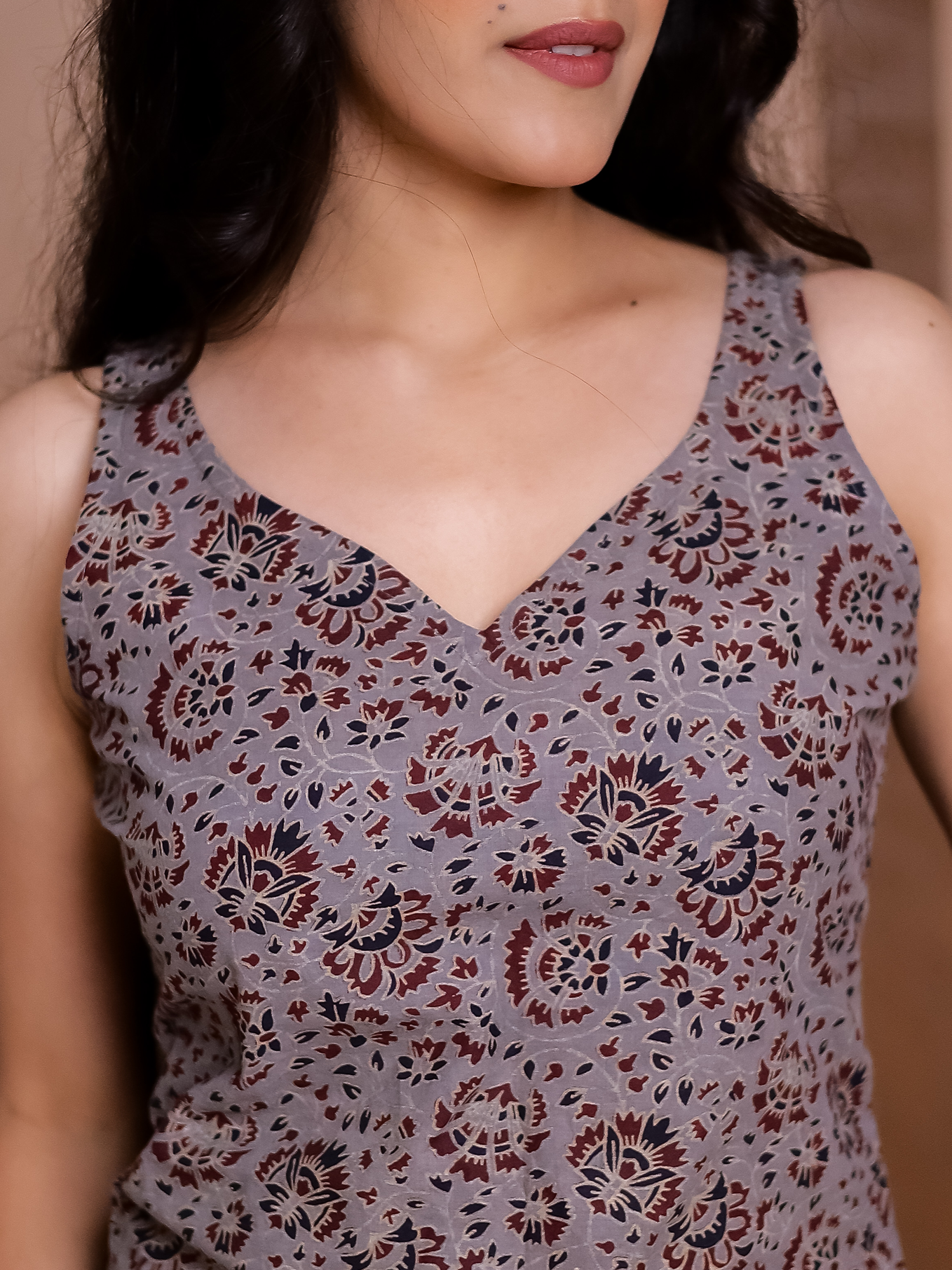 Meher Grey Printed Short Kurti