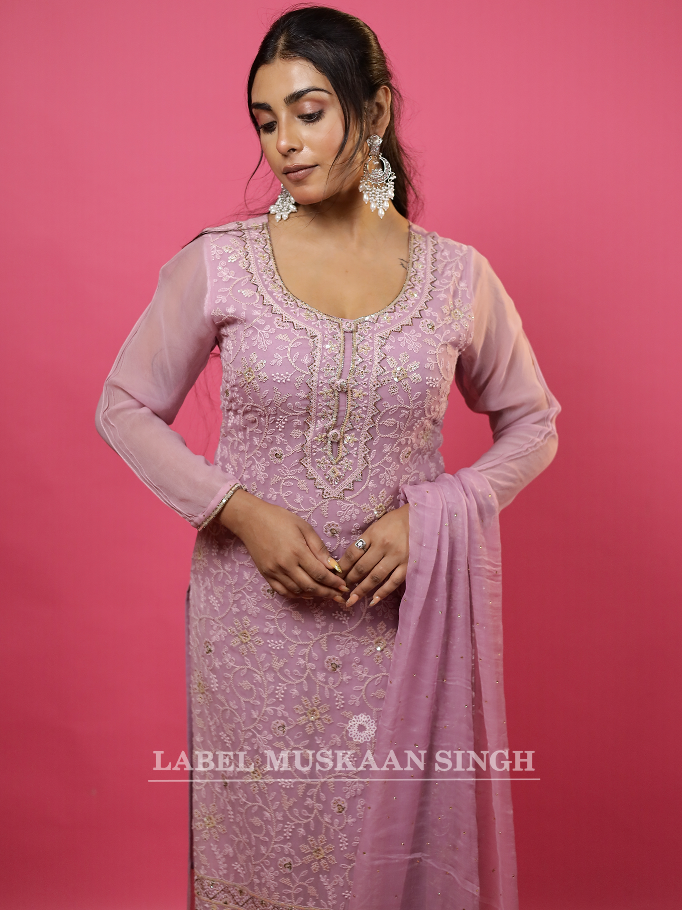 Pink Embroidered Kurta Set